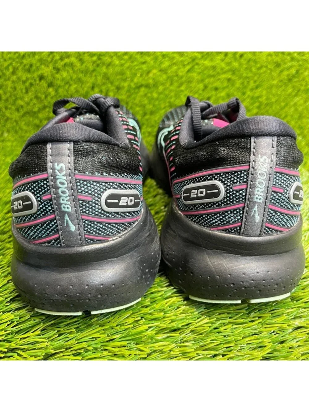 Brooks Glycerin 20 Womens Size 10 Black Blue Athletic Running Shoes Sneakers